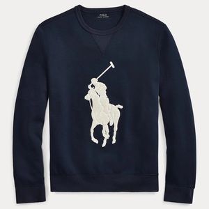 POLO RALPH LAUREN BIG PONY CREWNECK SWEATER NAVY BIG HORSE